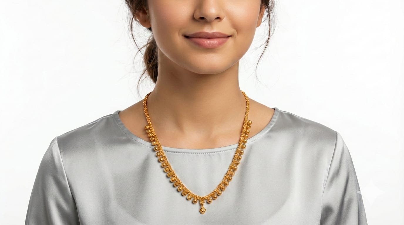 Golden Bead Charm Layered Anklet