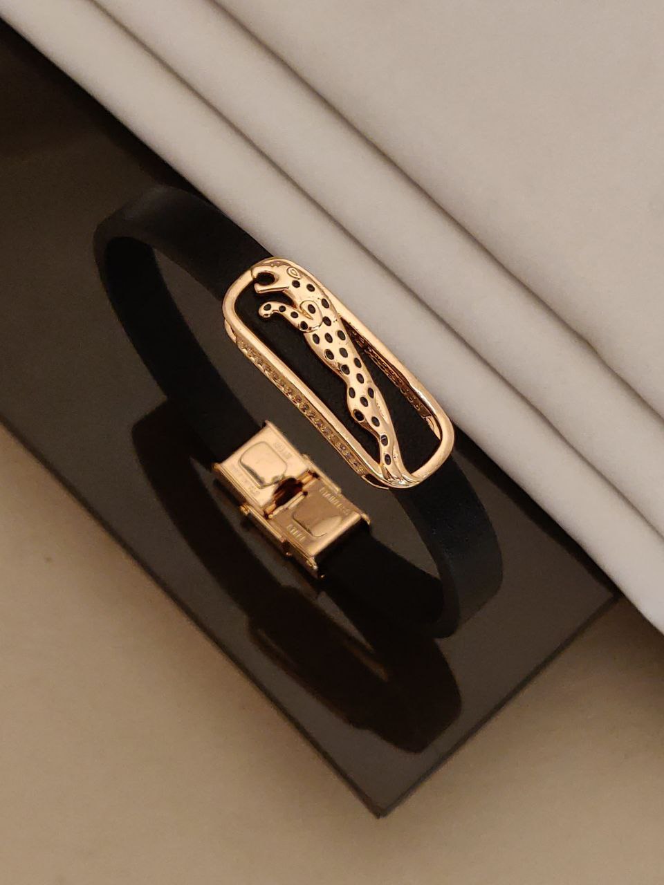 Luxury Black Panther Silicone Bracelet | Gold Finish Premium Unisex Bracelet